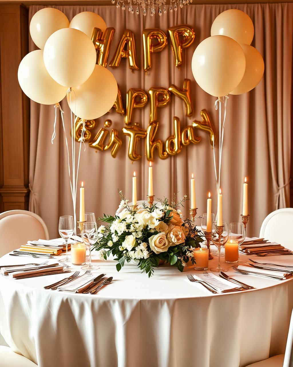 Cream & gold birthday
